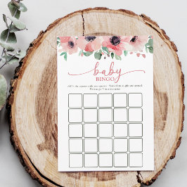 Blooming in Love Pink Baby Shower Baby Bingo Game アドバイスカード