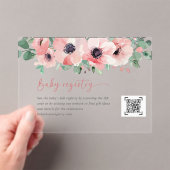  Blooming in Love Pink Baby Shower Baby Registry アクリル招待状 (インサイチュ (ポータブル))