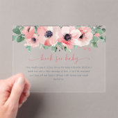 Blooming in Love Pink Baby Shower Book for Baby アクリル招待状 (インサイチュ (ポータブル))