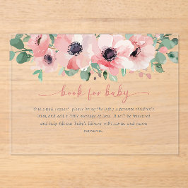 Blooming in Love Pink Baby Shower Book for Baby アクリル招待状