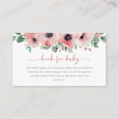 Blooming in Love Pink Baby Shower Book for Baby エンクロージャーカード (正面)