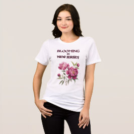 BLOOMING IN NJ PURPLE PEONIES FLORAL SHORT SLEEVE  トライブレンドＴシャツ