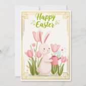 Blooming Joy – Easter Bunny Gardener カード (正面)