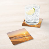 Blooming Lavender Field at Golden Sunset Provence スクエアペーパーコースター (インサイチュ)