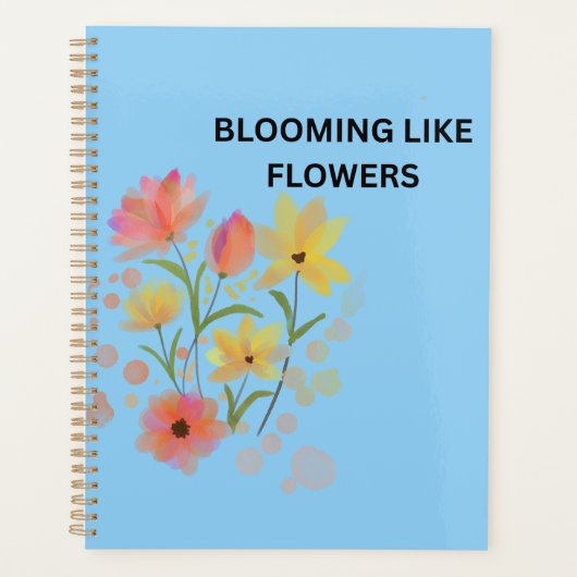Blooming Like Flowers | 水彩フラワー プランナー手帳 (正面)