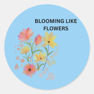 Blooming Like Flowers | 水彩フラワー ラウンドシール