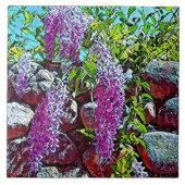 Blooming lilac flower garden タイル (正面)