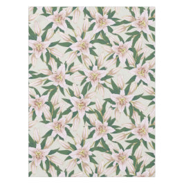 Blooming Lilies in Ivory Green テーブルクロス