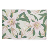 Blooming Lilies in Ivory Green Duvet Cover 枕カバー (裏面-左)
