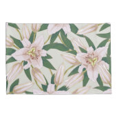 Blooming Lilies in Ivory Green Duvet Cover 枕カバー (裏面-右)