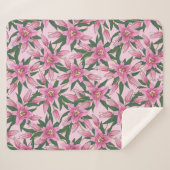 Blooming Lilies in Pastel Pink  シェルパブランケット (正面(横))