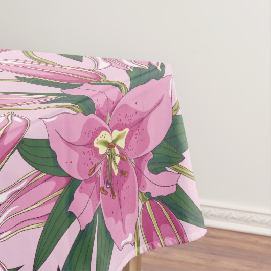 Blooming Lilies in Pastel Pink  テーブルクロス (インサイチュ)