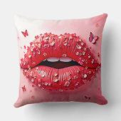 Blooming Lips: Floral Butterfly Kiss クッション (裏面)