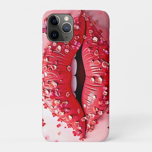 Blooming Lips: Floral Butterfly Kiss Case-Mate iPhoneケース (裏)