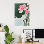 Blooming Lotus Flowers Japanese Fine Art Print ポスター (ホームオフィス)
