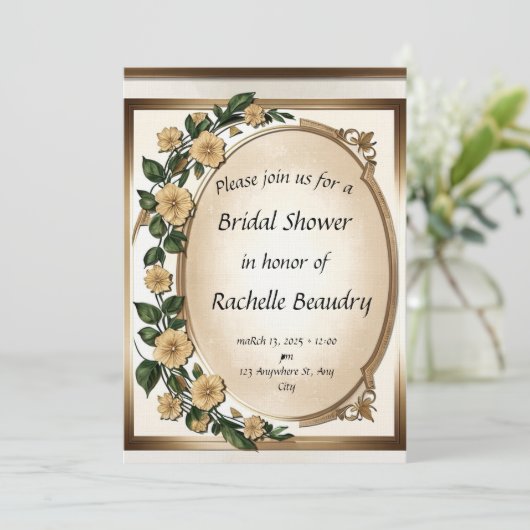 Blooming Love - Custom Bridal shower Invitations 招待状 (スタンド正面)