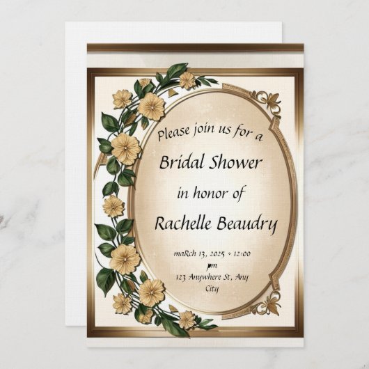 Blooming Love - Custom Bridal shower Invitations 招待状 (正面/裏面)