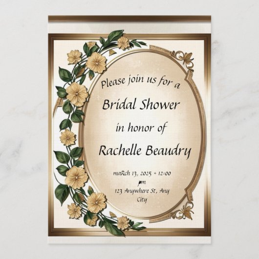Blooming Love - Custom Bridal shower Invitations 招待状 (正面)
