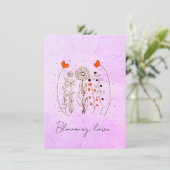  Blooming Love Hand-Drawn Hearts Floral Card (スタンド正面)