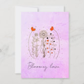  Blooming Love Hand-Drawn Hearts Floral Card (正面)