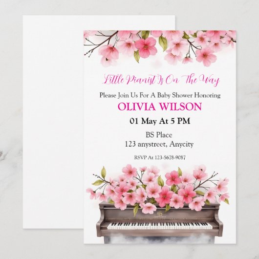 Blooming Melody 招待状 (正面/裏面)