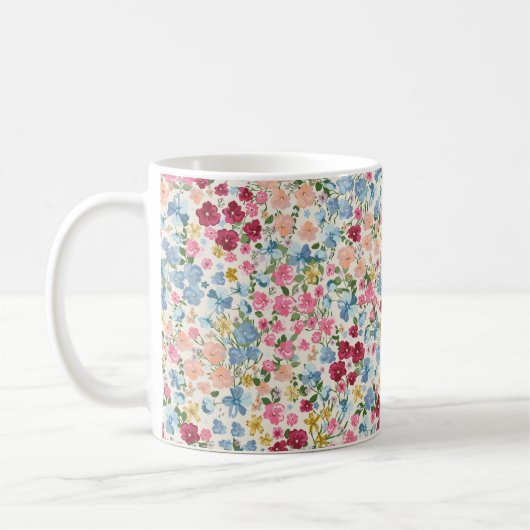 Blooming midsummer meadow seamless pattern. Plant コーヒーマグカップ (左)