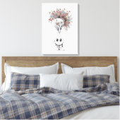 Blooming Mind- Modern Surrealist Floral Art Poster キャンバスプリント (インサイチュ (寝室))
