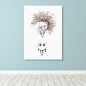 Blooming Mind- Modern Surrealist Floral Art Poster キャンバスプリント (インサイチュ (ウッドフロア))