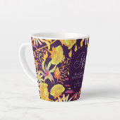 Blooming Mystical Floral Monogram Brown Latte Mug カフェラテマグ (左アングル)