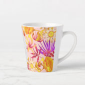 Blooming Mystical Floral Monogram Pink Latte Mug カフェラテマグ (右)