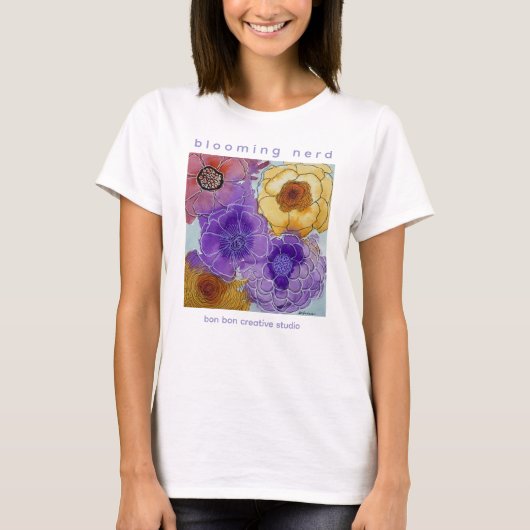 Blooming Nerd & Flowers Tee Tシャツ (正面)