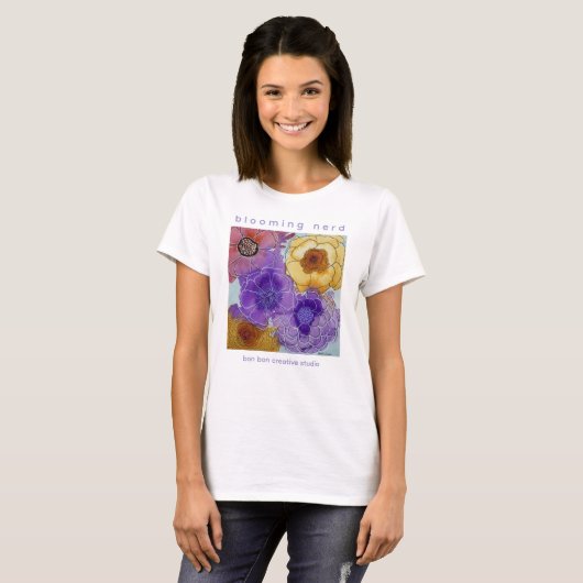 Blooming Nerd & Flowers Tee Tシャツ (正面フル)
