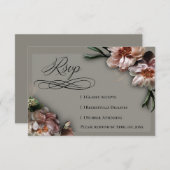Blooming Peonies RSVP Card (正面/裏面)