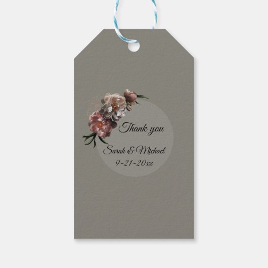 Blooming Peonies stickers wedding invitations ギフトタグ (裏面)