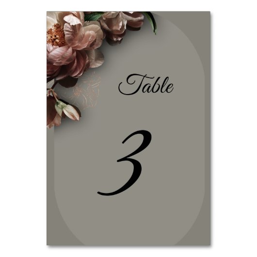 Blooming Peonies Table Number テーブルナンバー (正面)