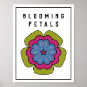 Blooming Petals フラワーグラフィック ポスター (正面)