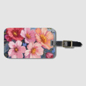 Blooming Petals | フローラル水彩画 ラゲッジタグ (正面横)