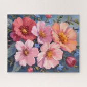 Blooming Petals | フローラル 水彩画 ジグソーパズル (横)