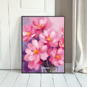 Blooming Pink Petals | 水彩花の絵 ポスター