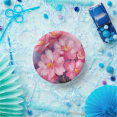 Blooming Pink Petals | 花の水彩画 ペーパーボウル (パーティー)