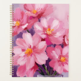 Blooming Pink Petals | 花の絵 水彩画 プランナー手帳