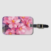 Blooming Pink Petals | 花 水彩画 ラゲッジタグ (正面横)