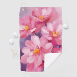 Blooming Pink Petals | Flower Painting Watercolor ゴルフタオル