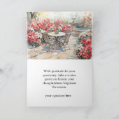 Blooming Poinsettia Watercolor Thank You Card サンキューカード (内部)