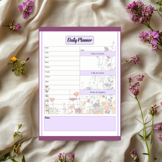 Blooming Purple Garden 日常计划器 ノートパッド