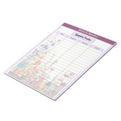 Blooming Purple Garden_ 症状トラッカー ノートパッド (アングル)