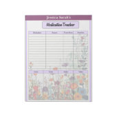 Blooming Purple Garden_ Medication Tracker ノートパッド (回転)