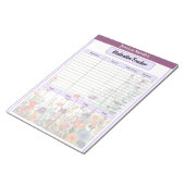 Blooming Purple Garden_ Medication Tracker ノートパッド (アングル)