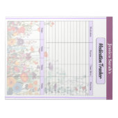 Blooming Purple Garden_ Medication Tracker ノートパッド (正面)
