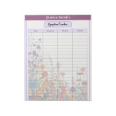 Blooming Purple Garden_ Symptom Tracker ノートパッド (回転)